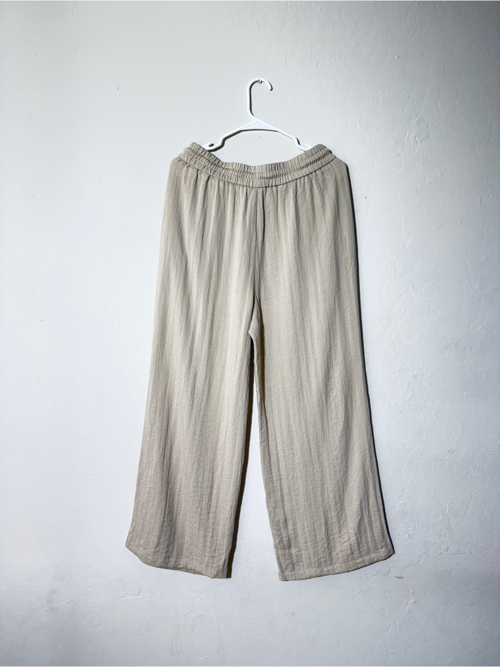 HALARA High Waisted Drawstring Pocket Wide Leg Baggy Casual Linen-Feel Pants - Picture 5 of 6